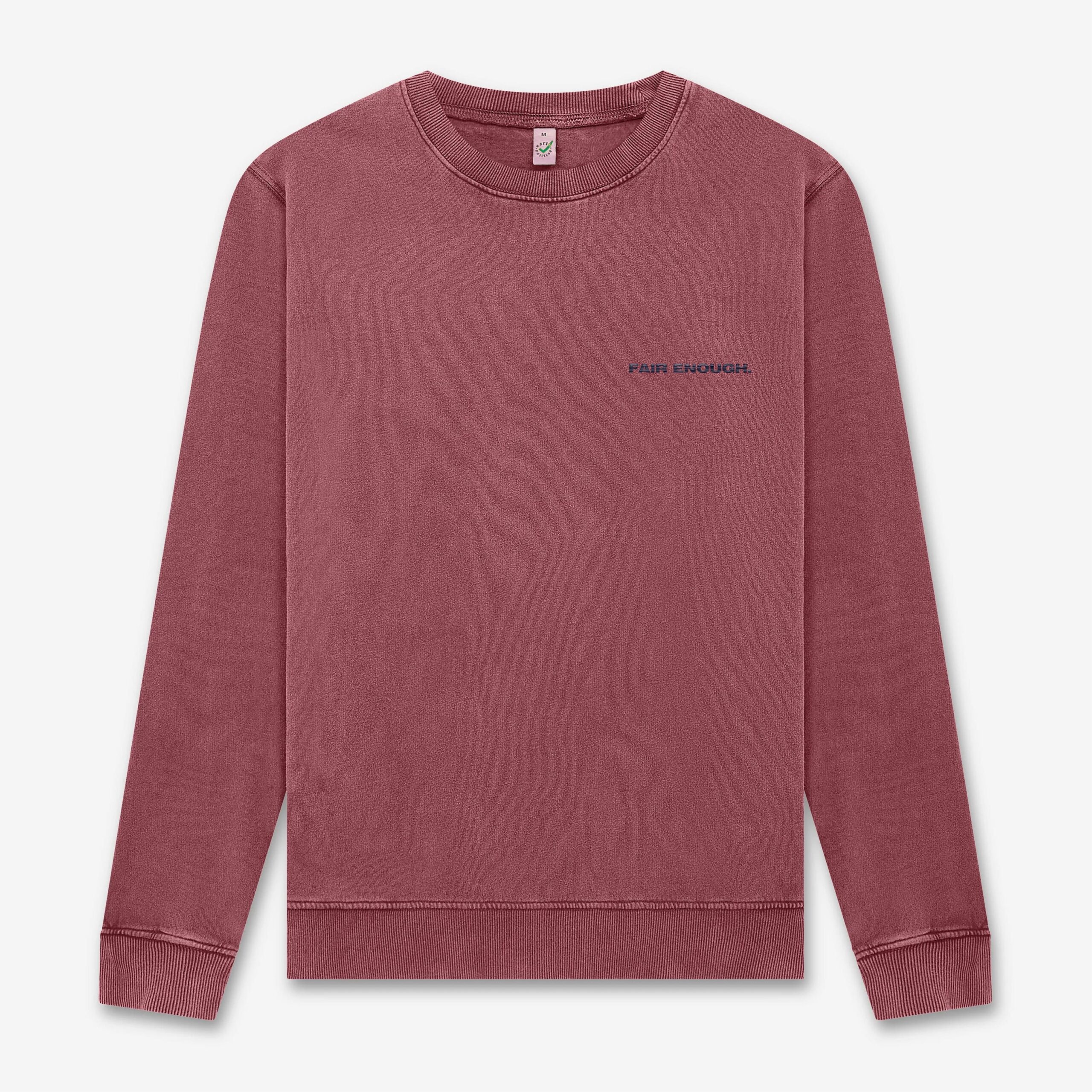 NATURE RECLAIMS CREWNECK - UNISEX STONEWASH BURGUNDY