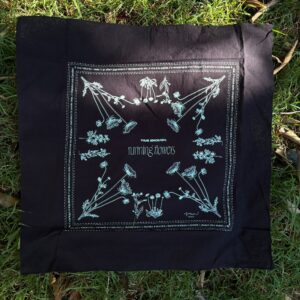 RUNNING FLOWERS BANDANA - BLACK